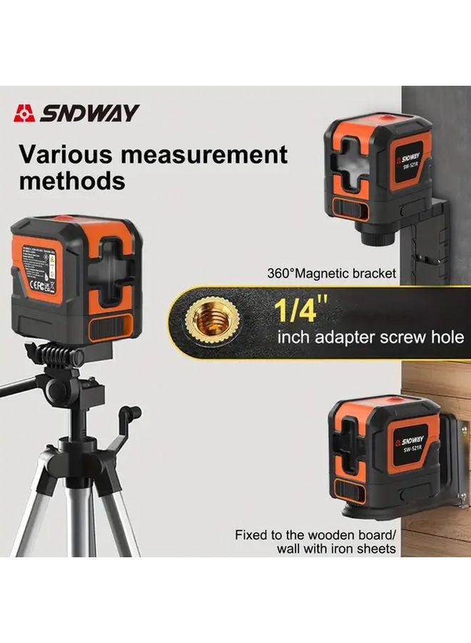 عبر مستوى الضوء الأحمر ليزر خط مزدوج خارجي مع تسوية تلقائية بطارية 1400 مللي أمبير نوع C - Image 1