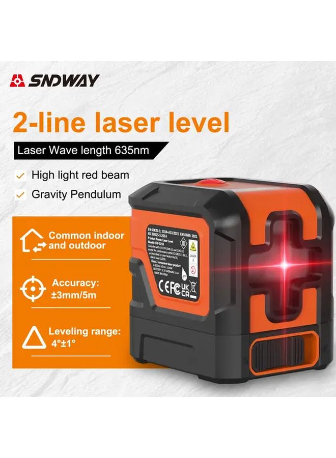 عبر مستوى الضوء الأحمر ليزر خط مزدوج خارجي مع تسوية تلقائية بطارية 1400 مللي أمبير نوع C - Image 2