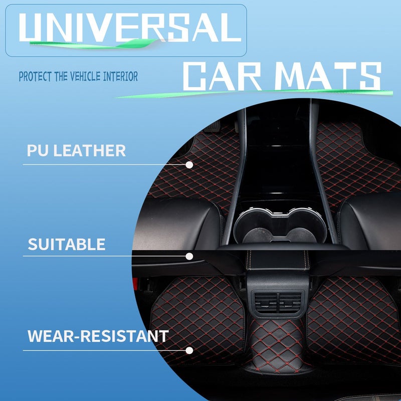 PU Leather Pink Car Floor Mats 5 Pieces All Season Durable Universal Fit For Ford Mondeo 2003 2007 Non Slip High Quality Easy Clean And Install Sleek Interior Textured Surface - Image 3