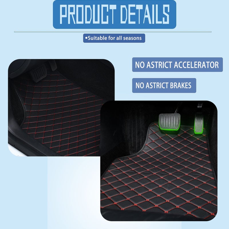 PU Leather Pink Car Floor Mats 5 Pieces All Season Durable Universal Fit For Ford Mondeo 2003 2007 Non Slip High Quality Easy Clean And Install Sleek Interior Textured Surface - Image 4