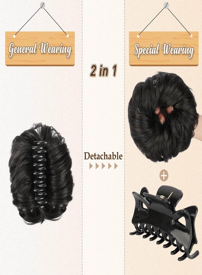 كوراتيد كارت قطعة شعر على شكل كعكة فوضوية بمشبك من Curated Cart، وصلة شعر طبيعية المظهر للنساء والفتيات، سهلة الارتداء، تمنح الشعر كثافةً، قطعة شعر خفيفة الوزن من الألياف الصناعية لجميع المناسبات، تسريحة شعر أنيقة مرفوعة - Image 4