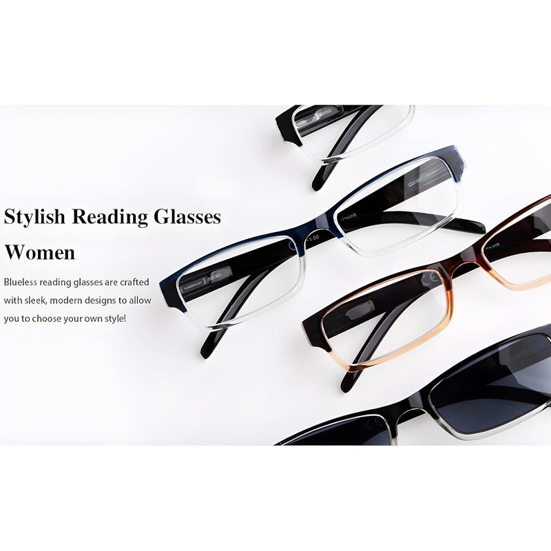 FREDDY Reading Glasses Set, Pack of 2, Full-Rim Spring Temple Design, Black/Clear Frame, Multiple Powers Available - Image 3