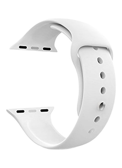 Silicone Wrist Band For Apple Watch Series 5/6/7 38-40-41mm White