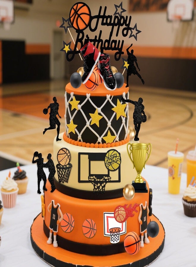 Knana 39Pcs Basketball Cake Topper Basketball Cake Decorations Sports Party Decorations for Men Birthday Party Supplies - Image 4