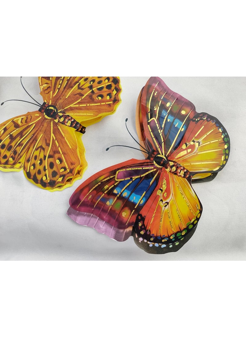 DEV POOJA STORE DEV POOJA STORE Butterfly Multicolor Switch Board Decor Stickers Wall Desk Mirror Room Decoration Item 4 Piece Pack  - Image 3