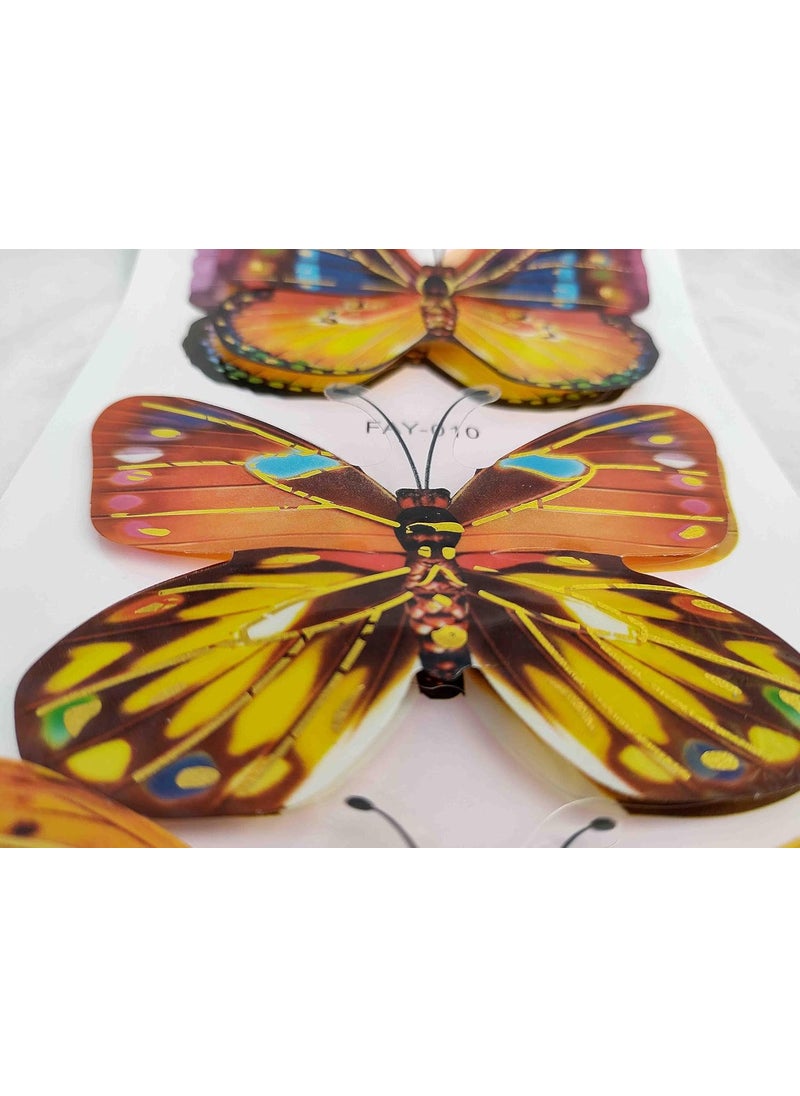 DEV POOJA STORE DEV POOJA STORE Butterfly Multicolor Switch Board Decor Stickers Wall Desk Mirror Room Decoration Item 4 Piece Pack  - Image 5