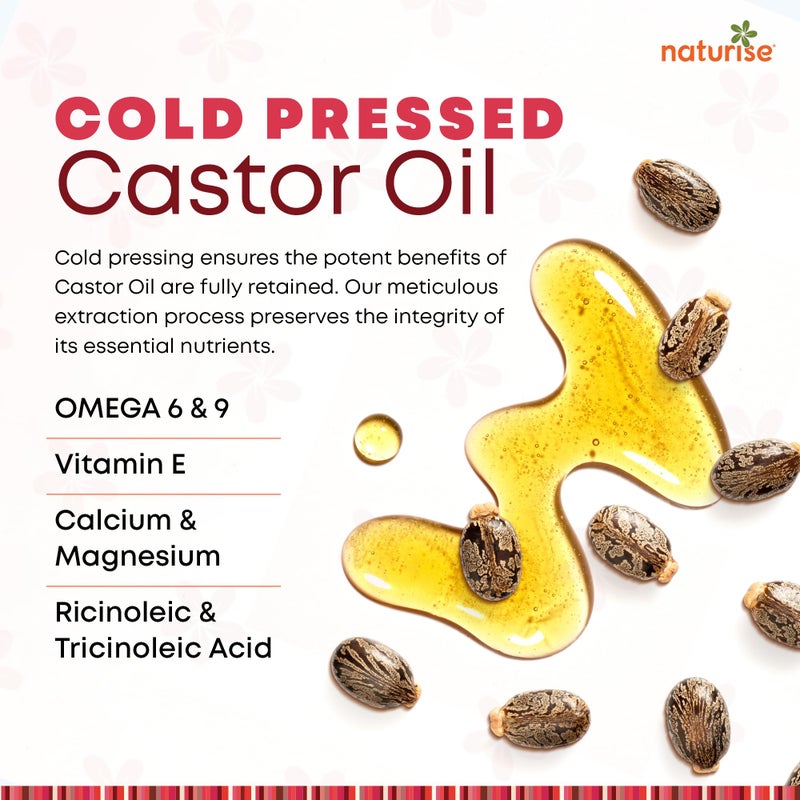 Naturise USDA Organic Castor Oil for Hair Growth â€“ Pure Castor Oil Organic Cold Pressed & Unrefined in Glass Bottle â€“ Vegan, Non-GMO Oils for Eyelash, Eyebrow, Hair, Skin & Face Support (4 fl oz) - Image 3