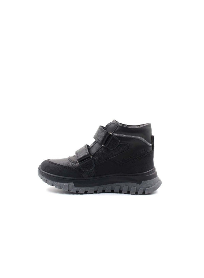 Fast Step Black Leather and Textile Winter Boots - Image 3