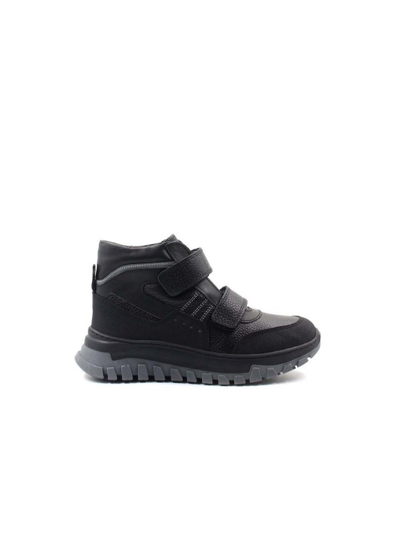 Fast Step Black Leather and Textile Winter Boots - Image 2