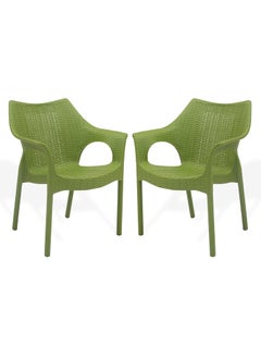 Supreme chairs Supreme chairs Cambridge Heavy Plastic Chair Oversized Arm Chair for Garden and Outdoor 250Kg Weight Bearing Capacity 6 Months Warranty Mhendi Green Set of 2 Chairs 