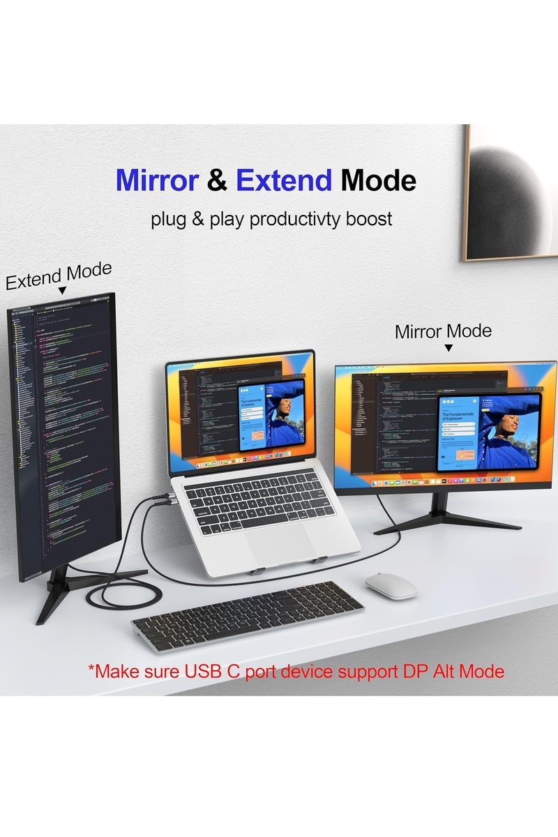 TIGER USB C to HDMI Cable 4K@30Hz 1080P@120Hz Cable 1.8M,HDMI to USB C 3.1 Cable Type C to HDMI 2.0 Cord Thunderbolt 3/4 Compatible with iPhone 16/15 Series,Macbooks Pro/Air,Samsung Galaxy S25,S24,S23,S22 Series,iPad Pro/Air,iMac Etc. - Image 2