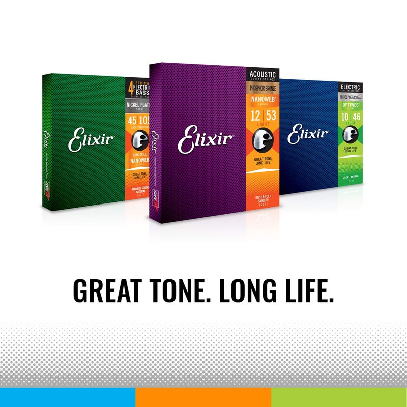 Elixir Strings 80/20 Bronze Acoustic 4-String Bass Strings w NANOWEB Coating, Long Scale, Light (.045-.100) - Image 3