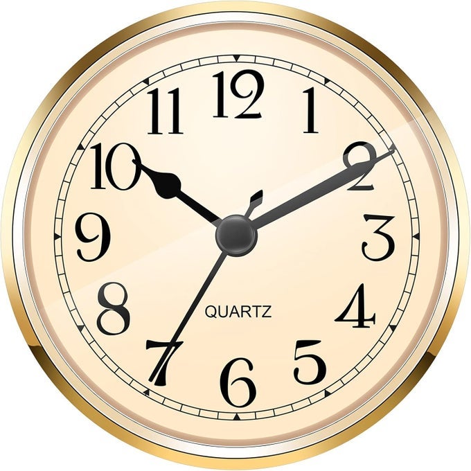 312 INCH 90 MM QUARTZ CLOCK FITUPINSERT WITH ARABIC NUMERAL GOLD