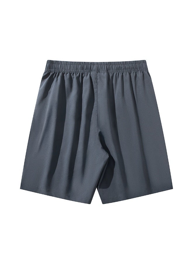 Men's breathable quick-dry shorts with an elastic waistband and drawstring, featuring zip pockets and reflective strips, suitable for gym, sports, outdoor activities, and casual daily wear, lightweight and breathable. - Image 2