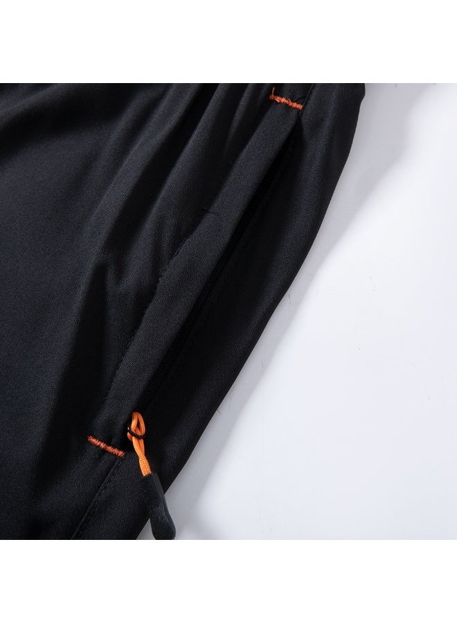 Men's breathable quick-dry shorts with an elastic waistband and drawstring, featuring zip pockets and reflective strips, suitable for gym, sports, outdoor activities, and casual daily wear, lightweight and breathable. - Image 4