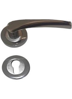 Nobel Yale Nickel Satin Door Handle with Polaris Badge 