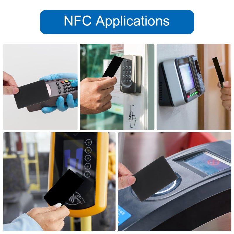 Yolev 20pcs NFC Cards Rewritable NFC Tags NTAG 215 PVC Cards Blank Easy Convenient Programmable NFC Business Card Chip 504 Bytes Memory NFC Tag Compatible with All NFC Enabled Black - Image 5