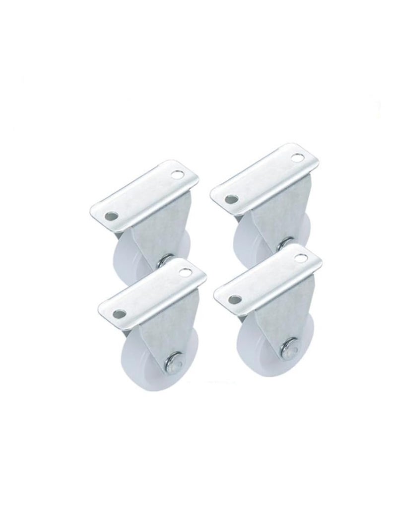 White 1 25 Inch Furniture Directional Wheels 4Pcs Industrial Silent PP Flat Plate Feet - Image 3
