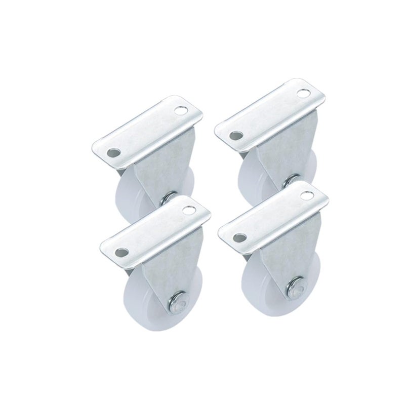 White 1 25 Inch Furniture Directional Wheels 4Pcs Industrial Silent PP Flat Plate Feet - Image 2