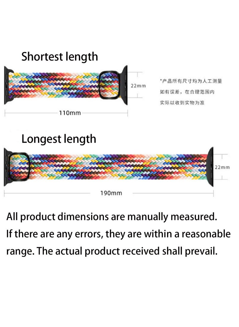 Colorful 42/44/45/46/49mm Universal Compatible With Apple Watch, Suitable For Both Men And Women, Nylon Woven Slide Buckle Watch Strap Wristband Compatible With Iwatch Series - Image 2