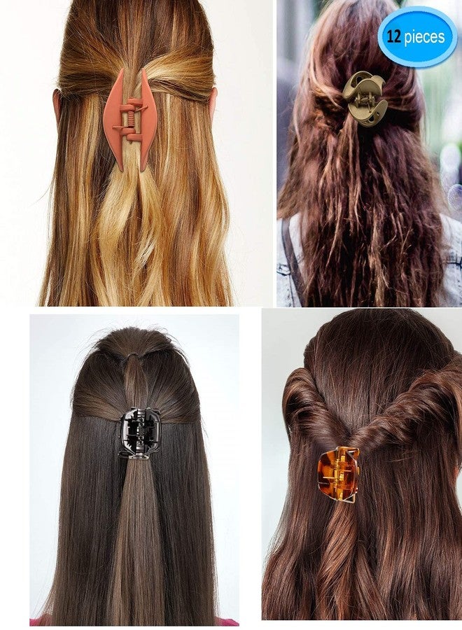 imioxo Medium size Hair Claw/clip/hair clutcher combo of 12 pices for Women and girls (CM_8) (Style_3) - Image 3
