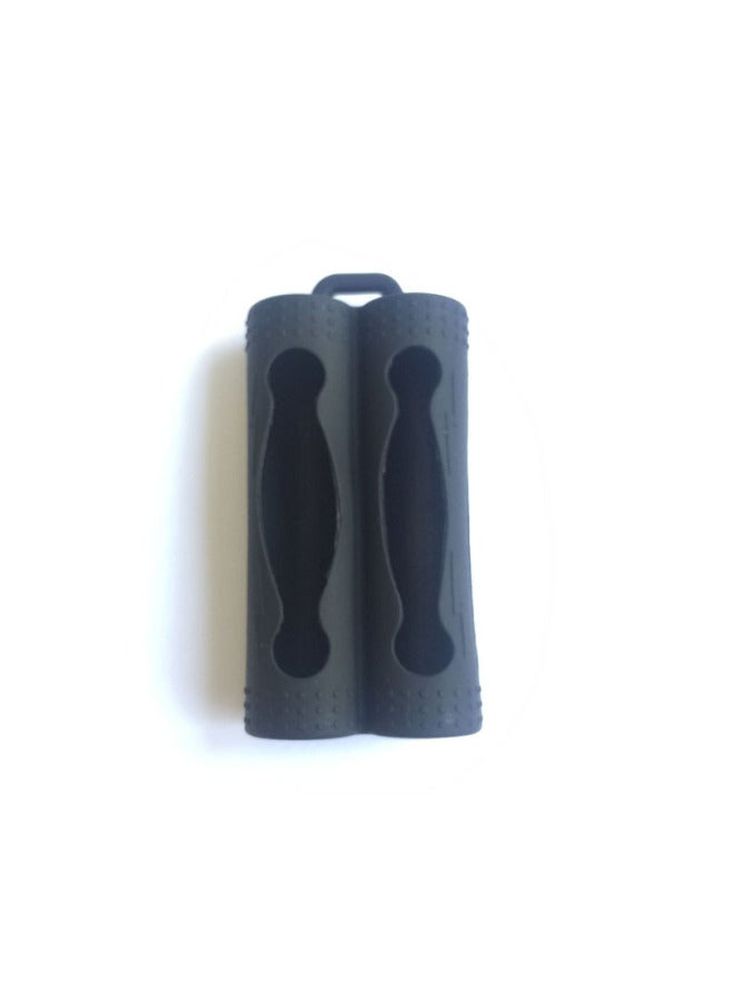Double-section 18650 Double-section Battery Silicone Case Power Lithium Battery Case Double-Section Anti-drop Collision Anti-short Circuit-Color:Black 18650 Double Battery Silicone Case - Image 1