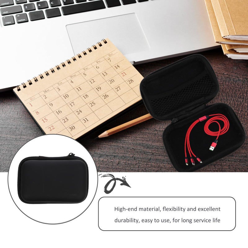 Black Compact Travel Cable Organizer Bag for Electronics Accessories - Image 4