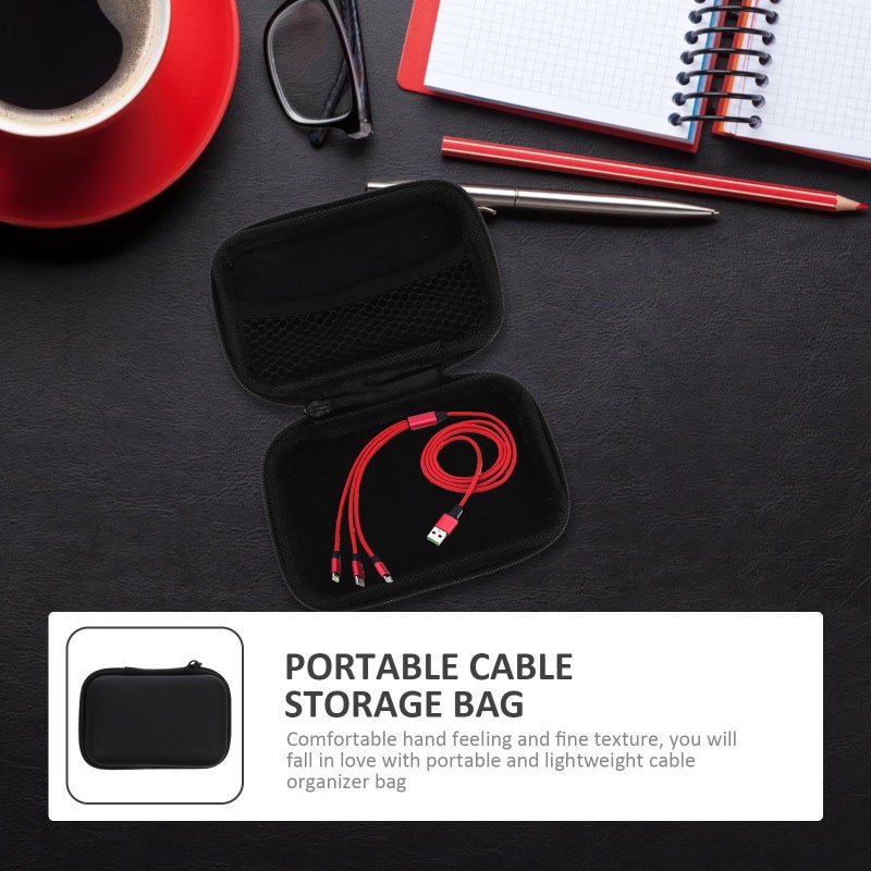 Black Compact Travel Cable Organizer Bag for Electronics Accessories - Image 5