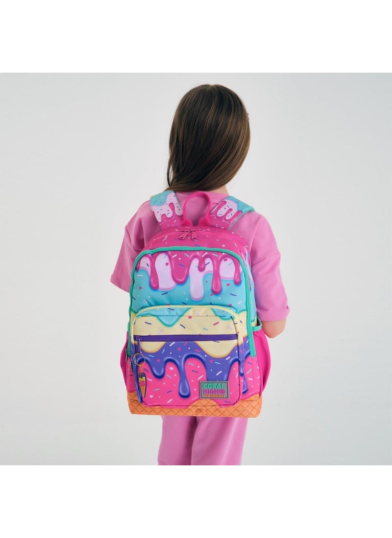 CORAL HIGH Kids Pink Colorful Ice Cream Patterned 2-Piece School Bag Set SET0223731  - Image 5