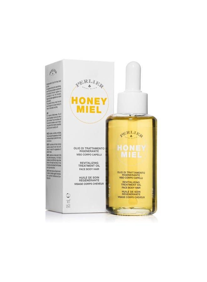 Perlier , Body Honey Miel - Body Treatments - Moisturising and Regenerating Oil for Face, Body and Hair with Organic Honey, 100% Italian, 95 ml Bottle - Image 1