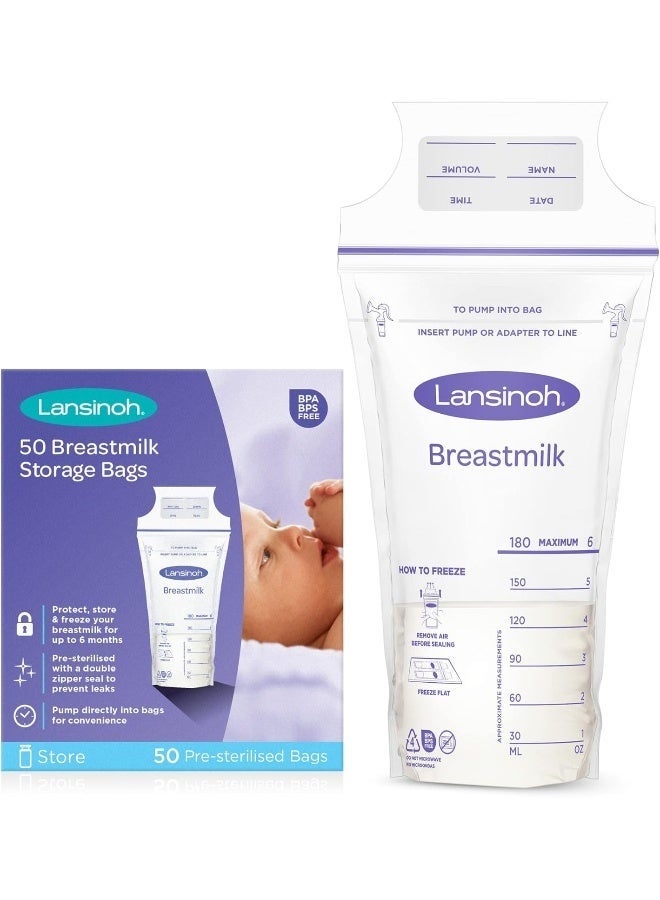 Lansinoh Breast Milk Storage Bags 50-Count