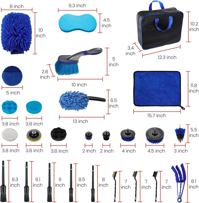 Bemece 29 Piece Car Cleaning Tool Set - Complete Detailing Kit for Interior and Exterior - Image 3