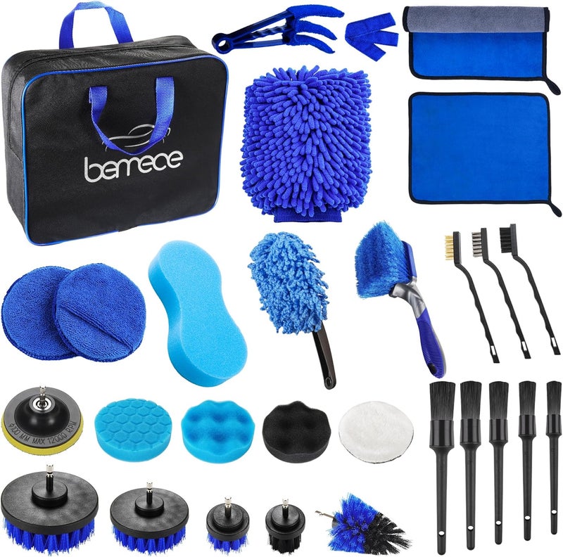 Bemece 29 Piece Car Cleaning Tool Set - Complete Detailing Kit for Interior and Exterior - Image 1