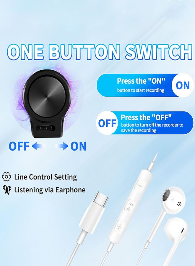 16GB Voice Recorder Audio Recording Device with Earphone and Charing Cable for Classroom Lecture Meeting 350 Hours Long Recording Time - Image 3