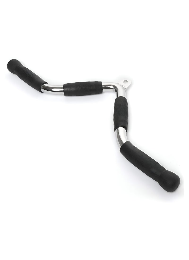Generic - PUMP-KING Multi Exercise Bar Cable attachment Curl Pulldown Bar Triceps Press Down Bar | Gym Accessories Attachments With Rubber Grip V Shape Handlebar - Image 1