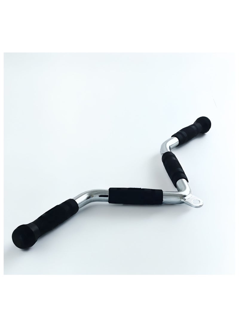 Generic - PUMP-KING Multi Exercise Bar Cable attachment Curl Pulldown Bar Triceps Press Down Bar | Gym Accessories Attachments With Rubber Grip V Shape Handlebar - Image 1
