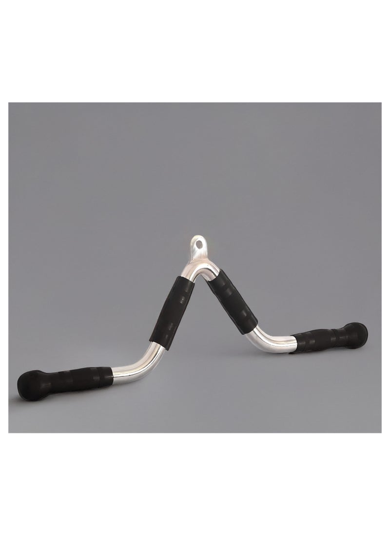 Generic - PUMP-KING Multi Exercise Bar Cable attachment Curl Pulldown Bar Triceps Press Down Bar | Gym Accessories Attachments With Rubber Grip V Shape Handlebar - Image 1