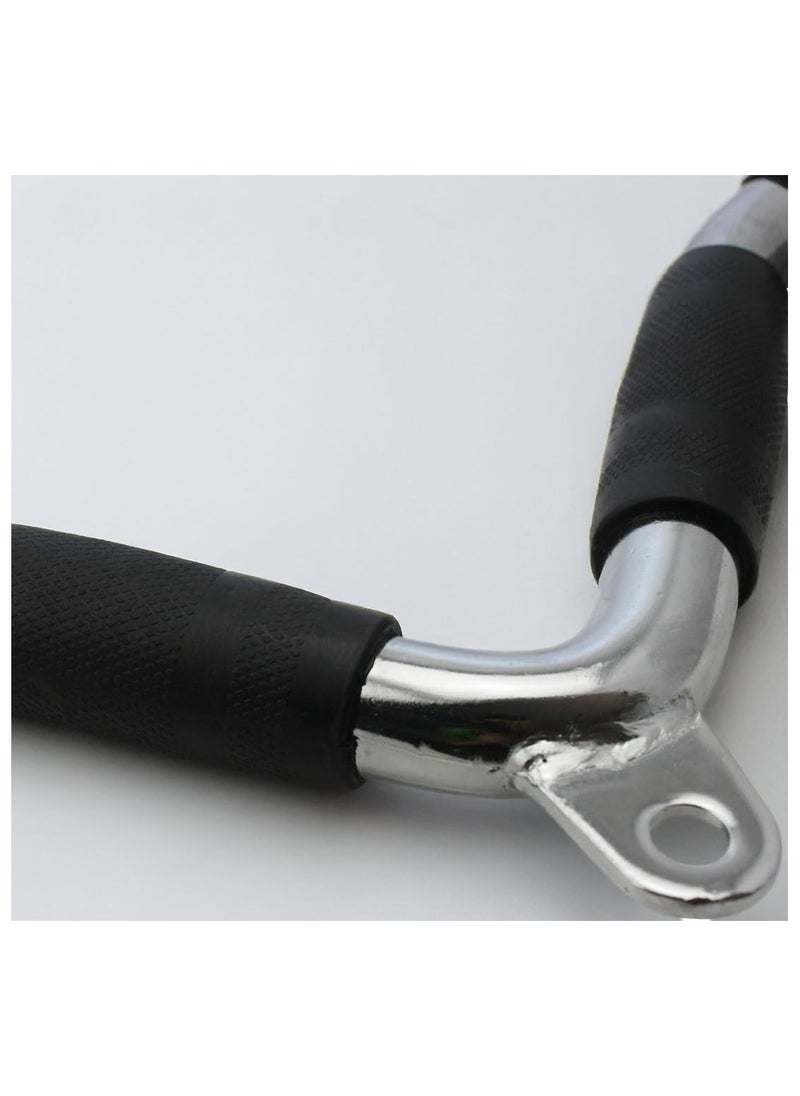Generic - PUMP-KING Multi Exercise Bar Cable attachment Curl Pulldown Bar Triceps Press Down Bar | Gym Accessories Attachments With Rubber Grip V Shape Handlebar - Image 1