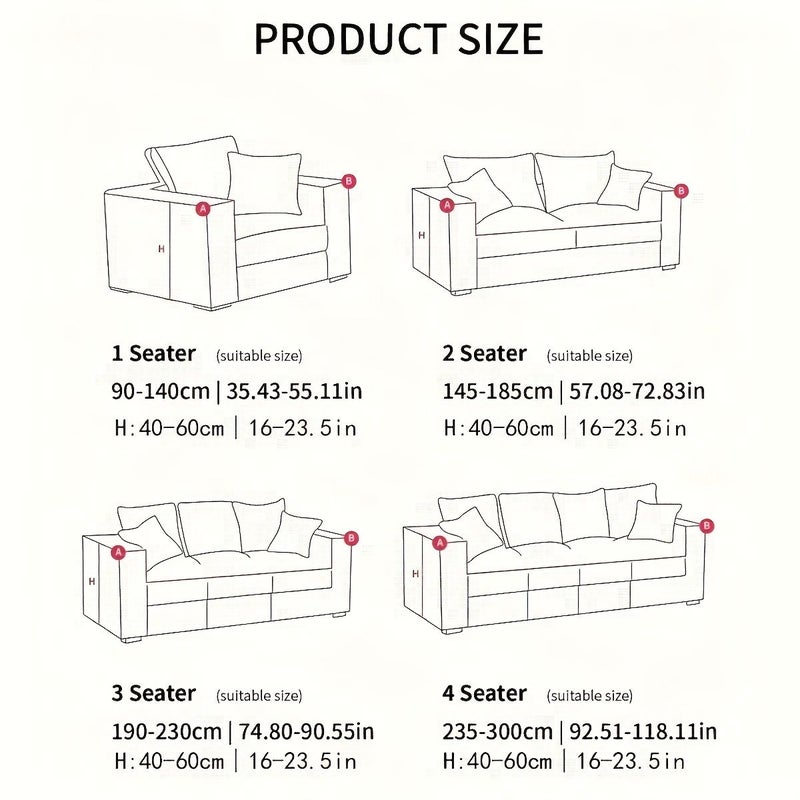 1pc Contemporary Ruffled Hem Sofa Cover with Elastic Full Coverage Geometric Print Stretch Sofa Protector for Four Seater Couch Machine Washable Dust Resistant Living Room Furniture Protector Woven Texture Design Durable Fabric - Image 2