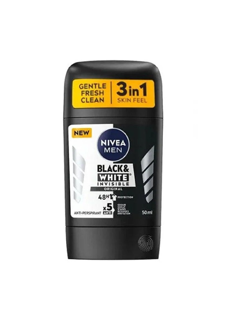 نيفيا مزيل عرق ستيك بلاك اند وايت للرجال -50 مل