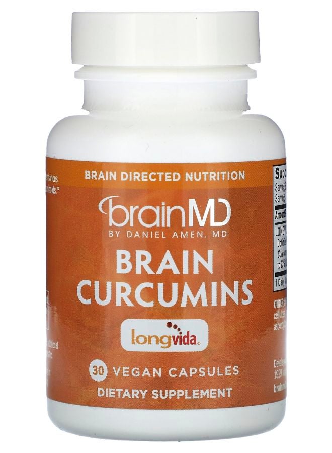 BRAINMD Brain Curcumins 30 Vegan Capsules