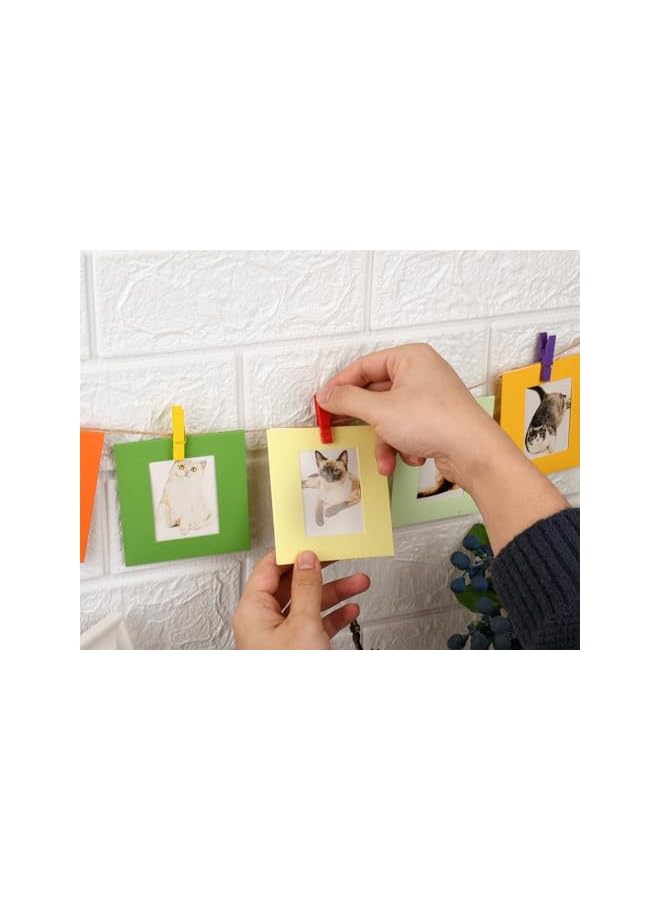 The Bros Pictures Wall Decor Hanging Mini Picture Frame, 10 Pieces Paper Frame with String and Clips Compatible with Polaroid, Fujifilm Instax Mini 12/Mini 11/Mini 9/40/8 Film - Image 4