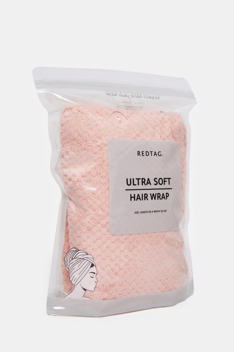 Redtag Pink Fluffy Ultra Soft Hair Wrap (Double Layer)