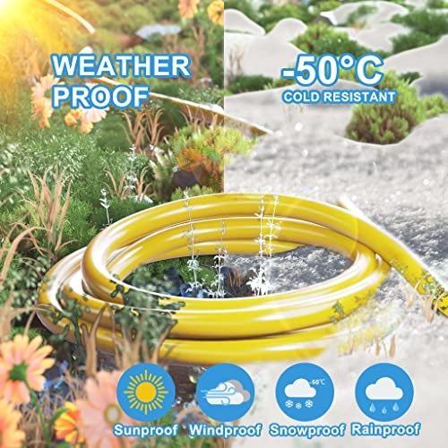 HUANCHAIN 50 ft 14/3 Gauge Heavy Duty Outdoor Extension Cord Waterproof with Lighted, Flexible Cold Weather 3 Prong Electric Cord Outside, 15A 1875W 125V 14AWG SJTW, Yellow, ETL Listed - Image 5