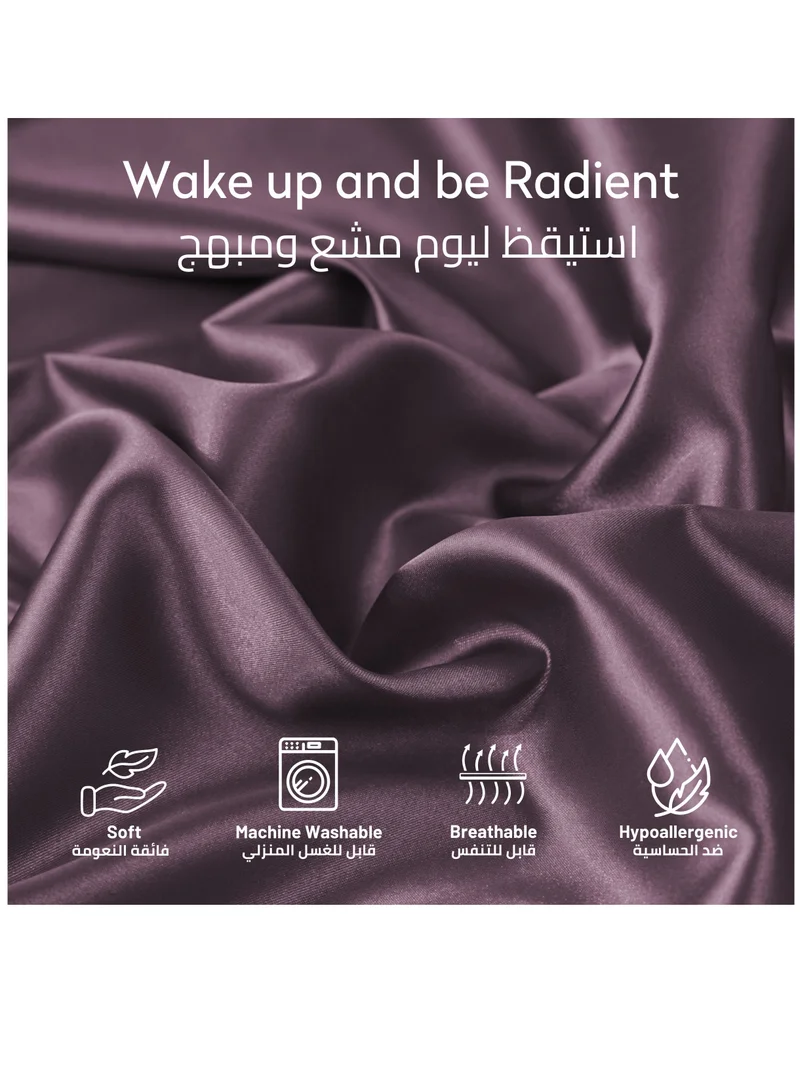 Donetella Satin Pillowcases 2-Pcs Soft And Silky Pillow Cover For Hair And Skin Care With Envelope Closure (Without Pillow Insert),Purplish Grey