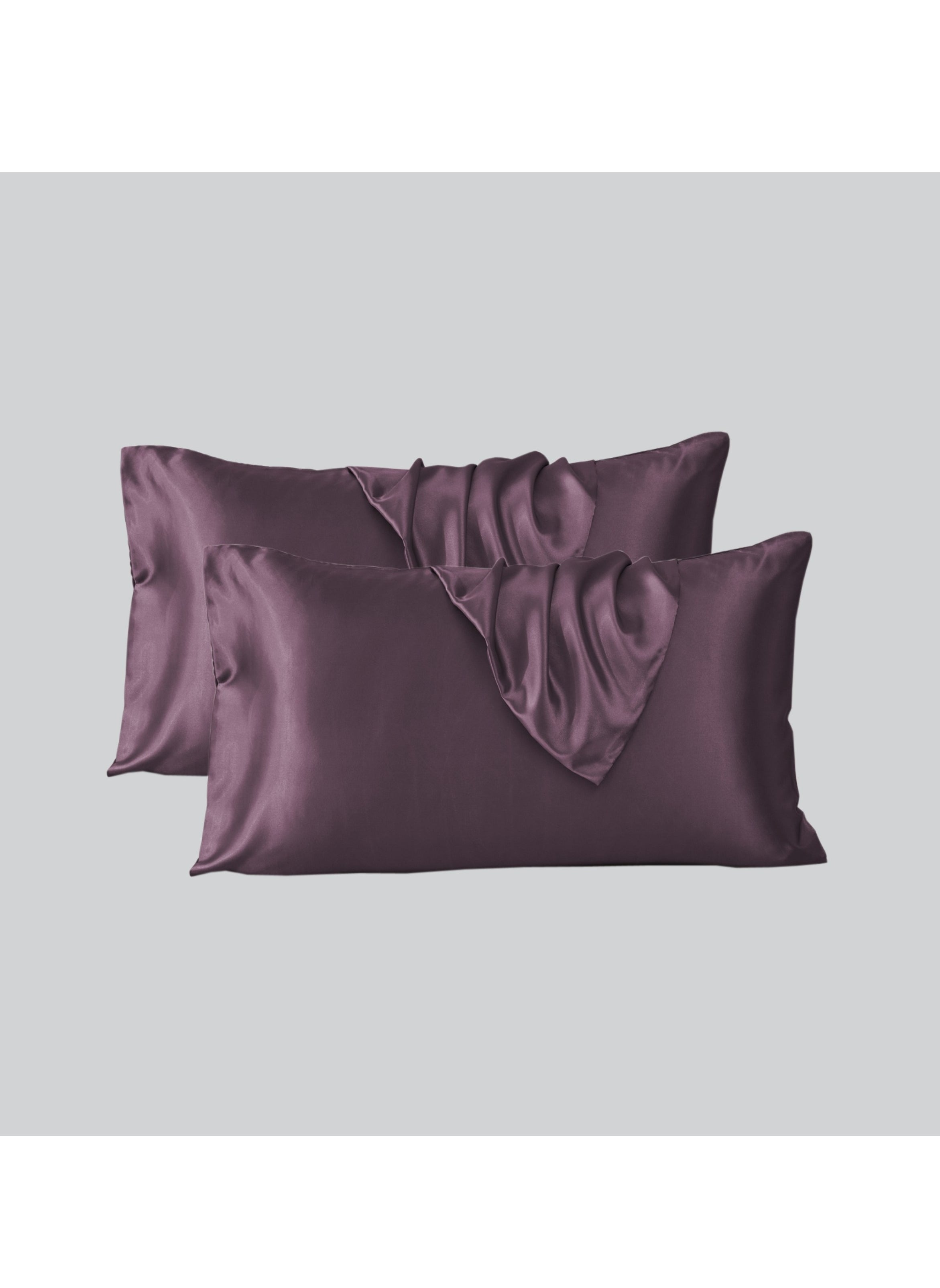 Donetella Satin Pillowcases 2-Pcs Soft And Silky Pillow Cover For Hair And Skin Care With Envelope Closure (Without Pillow Insert),Purplish Grey 