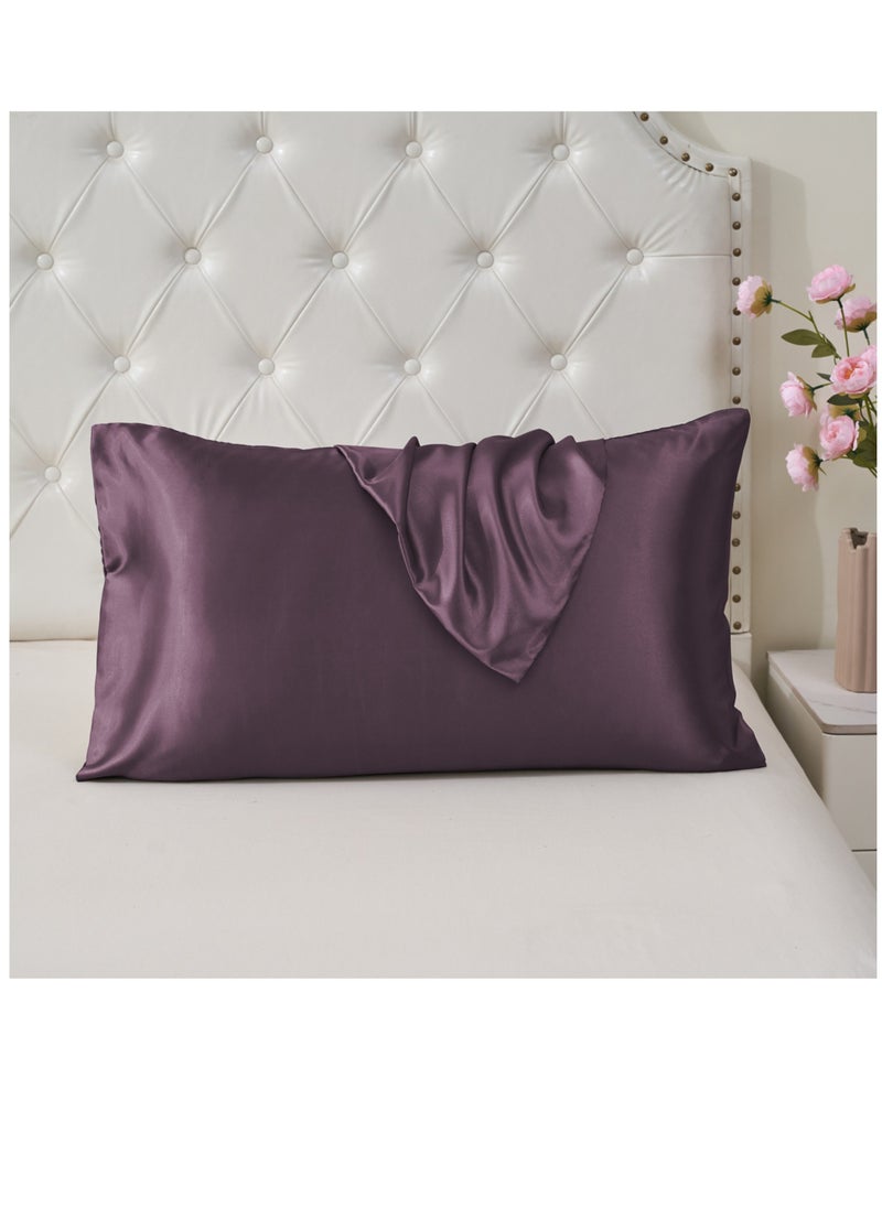 Satin Pillowcases 2-Pcs Soft And Silky Pillow Cover For Hair And Skin Care With Envelope Closure (Without Pillow Insert),Purplish Grey - pzsku/Z5617865F4C276E88074EZ/45/_/1723306360/9cd399f1-99cd-45eb-b14b-f067742885d1