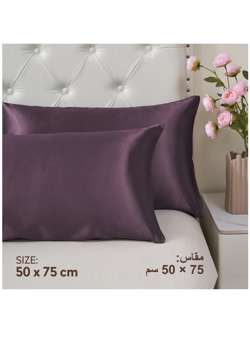Satin Pillowcases 2-Pcs Soft And Silky Pillow Cover For Hair And Skin Care With Envelope Closure (Without Pillow Insert),Purplish Grey - pzsku/Z5617865F4C276E88074EZ/45/_/1723306361/cb4e5753-cd53-4e0b-8971-f2210f4975fd