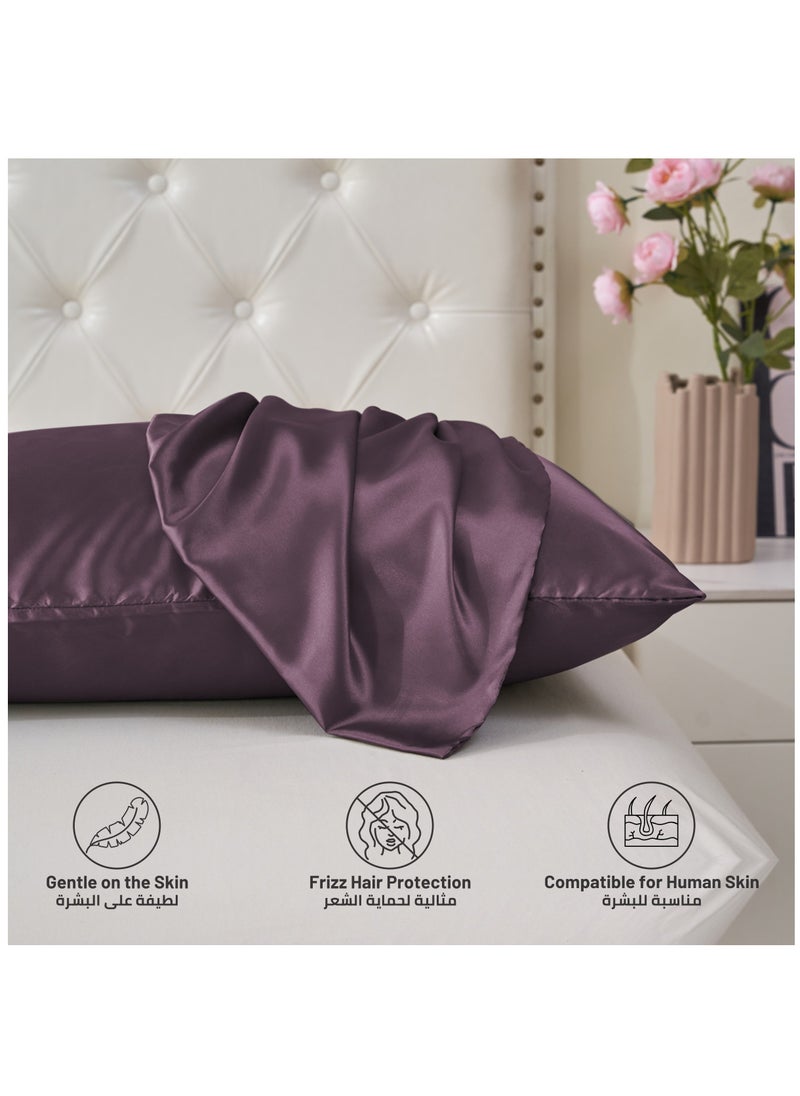 Satin Pillowcases 2-Pcs Soft And Silky Pillow Cover For Hair And Skin Care With Envelope Closure (Without Pillow Insert),Purplish Grey - pzsku/Z5617865F4C276E88074EZ/45/_/1723306362/38e00aaa-c666-451f-a3a3-486ddffa5c18