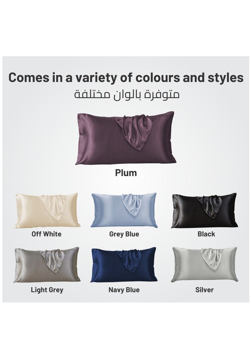 Satin Pillowcases 2-Pcs Soft And Silky Pillow Cover For Hair And Skin Care With Envelope Closure (Without Pillow Insert),Purplish Grey - pzsku/Z5617865F4C276E88074EZ/45/_/1723306363/bb0eb2e9-9e3d-4492-b3af-49a026994898